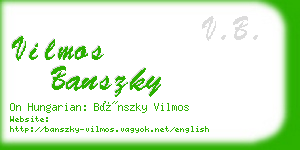 vilmos banszky business card